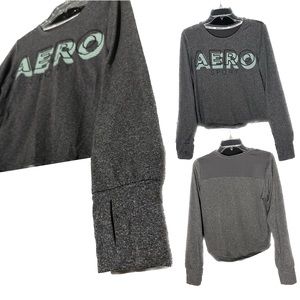 Medium, gray, AéRopostale sports, longsleeve activewear